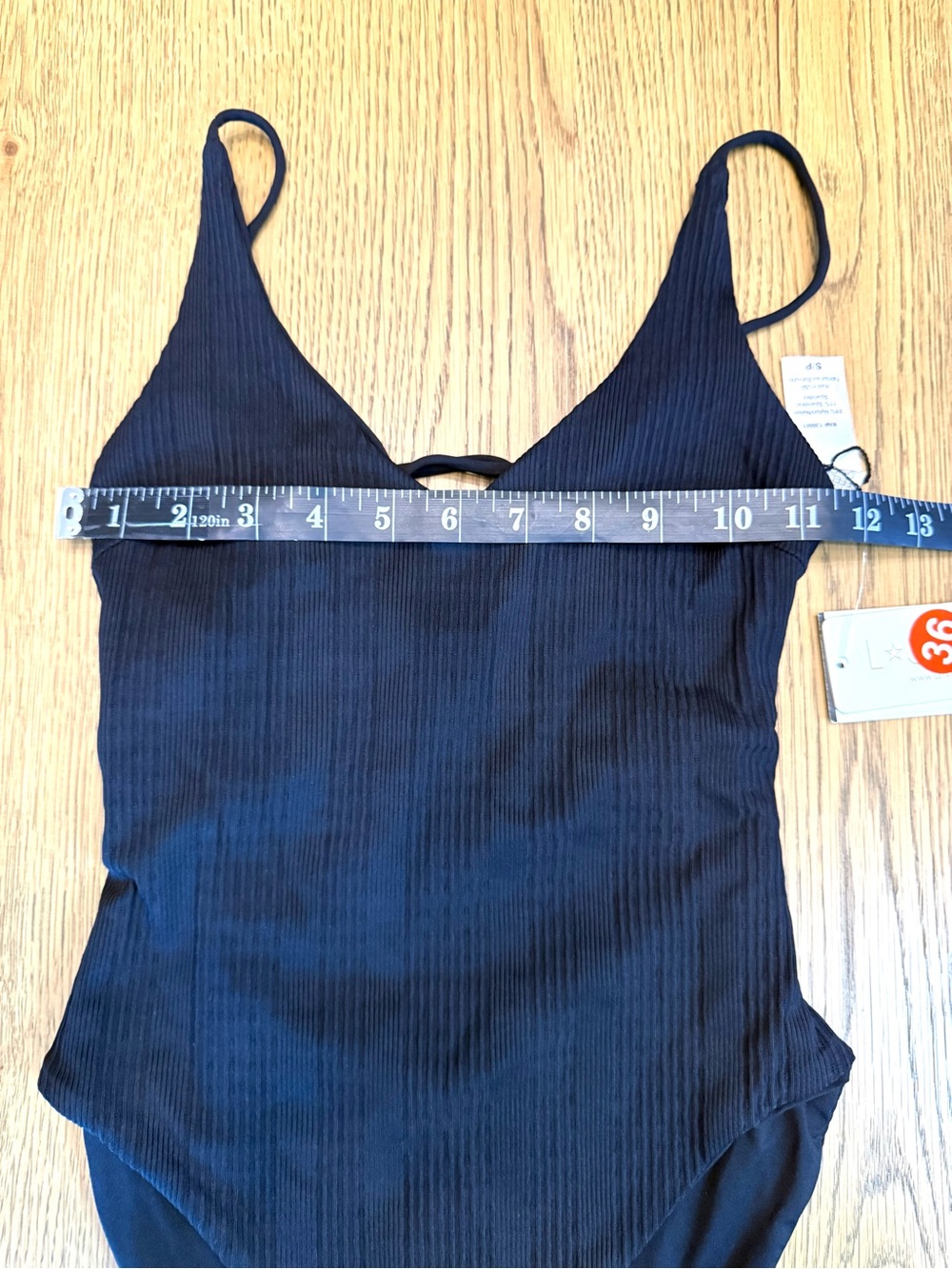 L*Space Gianna One Piece Swimsuit Black Ribbed Low Back Size S NWT - Picture 3 of 13